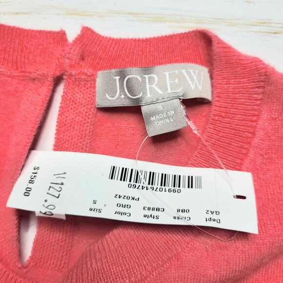 J. Crew Featherweight Cashmere Blend Cropped Sweater Shell Rose Pink Tank Small - Picture 7 of 8